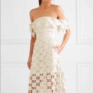 Self-portrait off the shoulder guipure midi dress